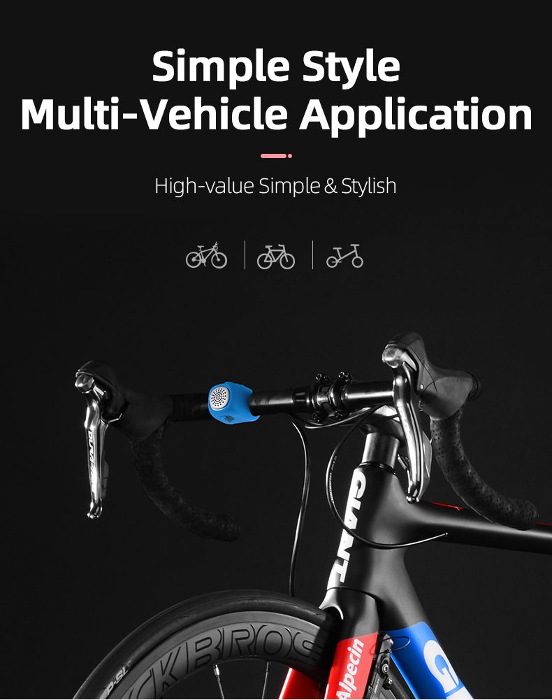 ROCKBROS Sonnette de vélo électrique avec klaxon de 90 dB, conception étanche, accessoire de guidon VTT pour une conduite sûre
