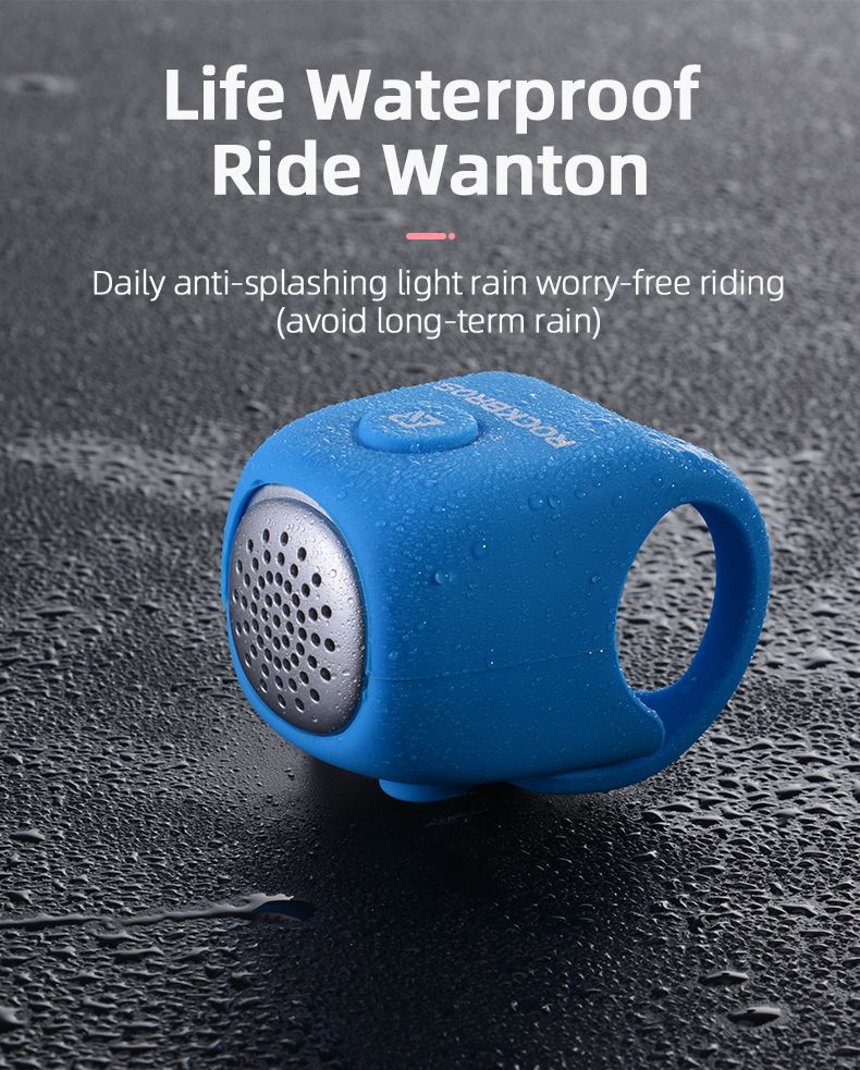 ROCKBROS Sonnette de vélo électrique avec klaxon de 90 dB, conception étanche, accessoire de guidon VTT pour une conduite sûre