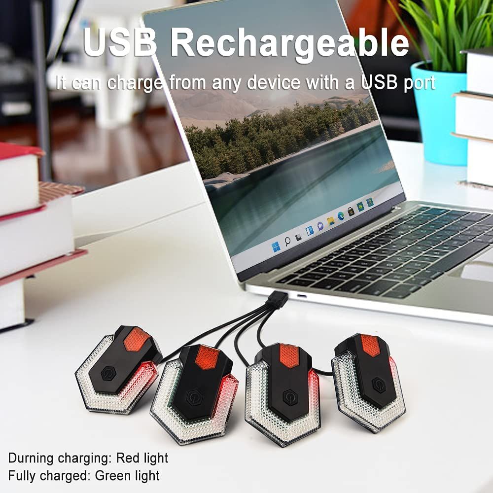 CarryBright CBX4 Feu de signalisation pour vélo avec klaxon, recharge USB, étanche, accessoire de sécurité cycliste