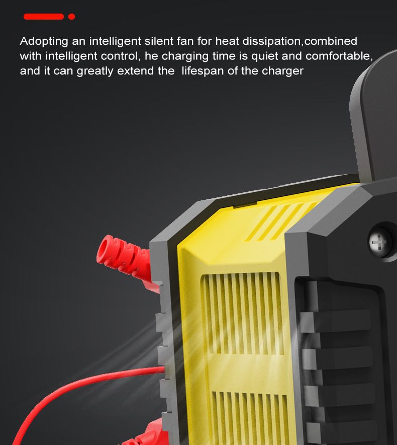 FOXSUR Chargeur de batterie de voiture portable 12V 24V Chargeur polyvalent pour AGM LiFePO4 acide de plomb moto camion