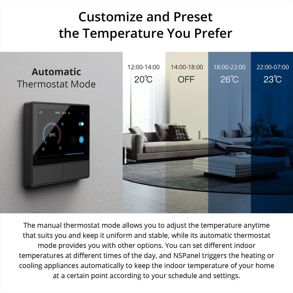 SONOFF NSPanel Interrupteur intelligent scène WiFi contrôle tout-en-un avec écran tactile pour l'automatisation de la maison intelligente