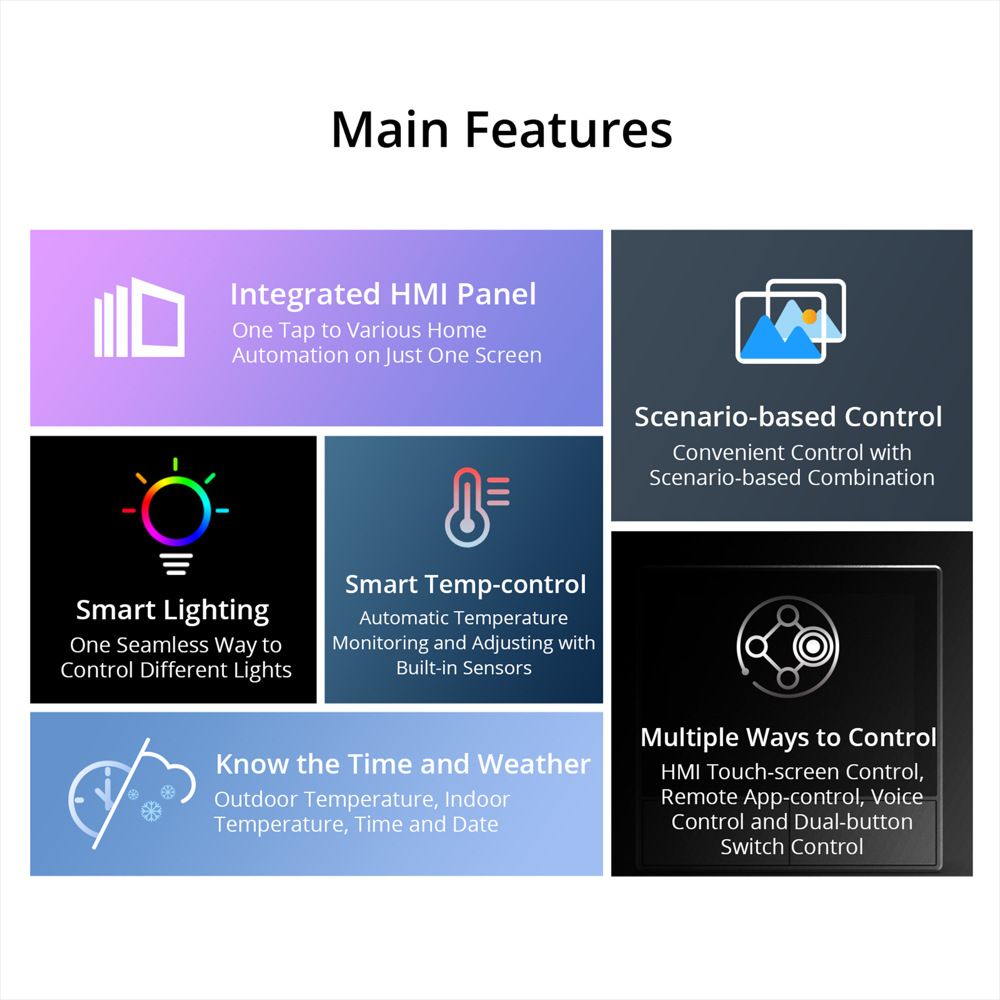 SONOFF NSPanel Interrupteur intelligent scène WiFi contrôle tout-en-un avec écran tactile pour l'automatisation de la maison intelligente