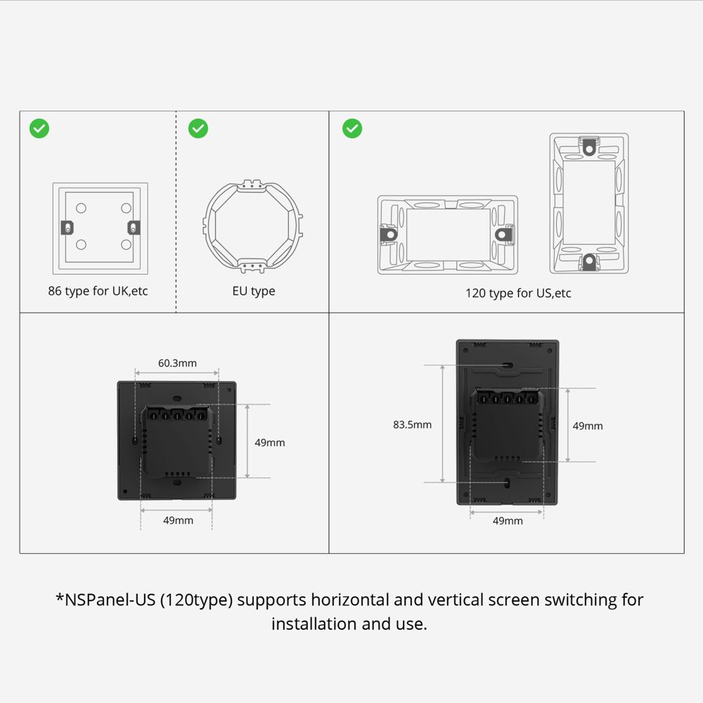 SONOFF NSPanel Interrupteur intelligent scène WiFi contrôle tout-en-un avec écran tactile pour l'automatisation de la maison intelligente