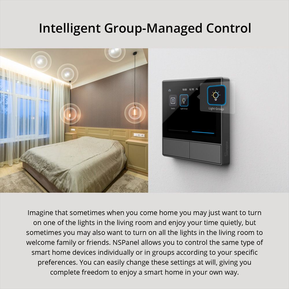 SONOFF NSPanel Interrupteur intelligent scène WiFi contrôle tout-en-un avec écran tactile pour l'automatisation de la maison intelligente