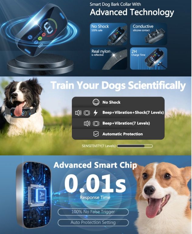 Collier d'Entraînement Ultrasonique Dispositif Anti-aboiement pour Chien Léger Solution d'Entraînement Innovante