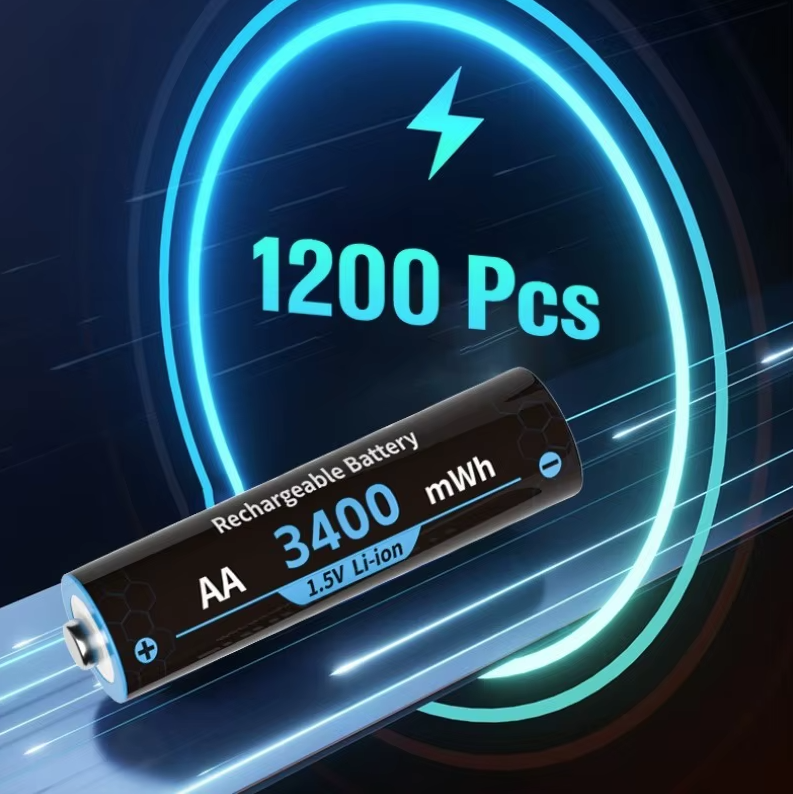 Piles AA Lithium 1.5V 3000mWh rechargeables avec chargeur | 8 paquets longue durée pour jeux & appareils