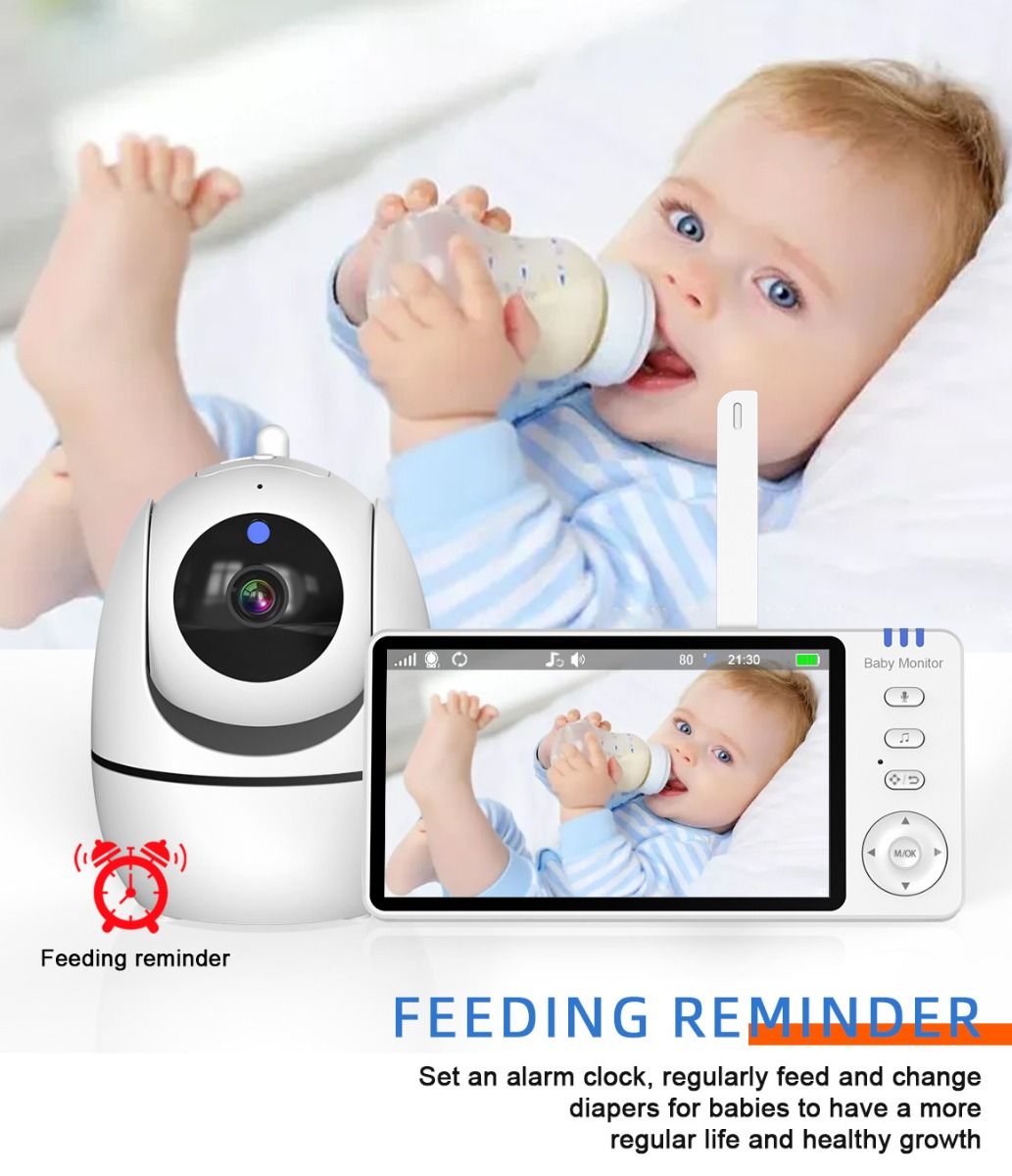 Moniteur vidéo bébé ABM501 moniteur vidéo bébé sécurité familiale LCD 5 pouces vision nocturne sans fil 2.4G
