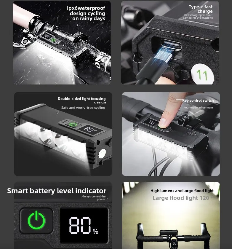 ACRUNU Phare Vélo LED Rechargeable USB 4 Modes | Sécurité Cyclisme, Visibilité Optimale