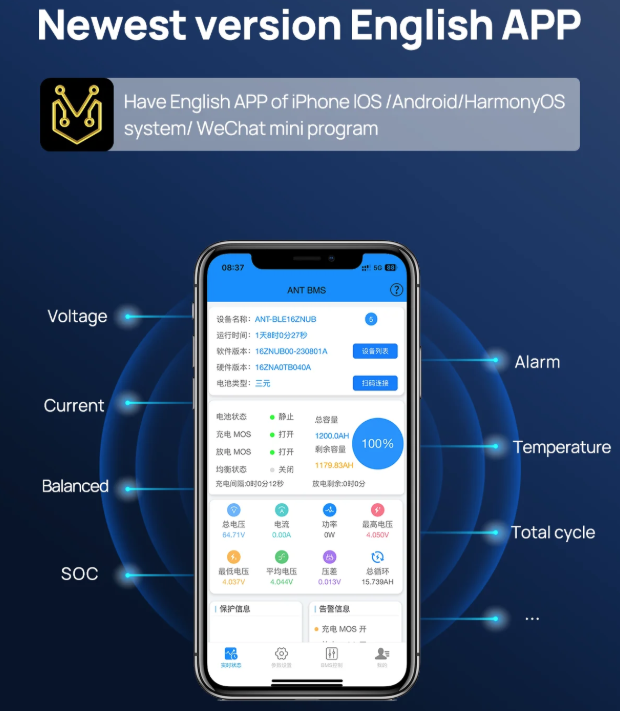 Maximisez votre batterie ! ANT Smart BMS 4S-24S Lifepo4 Li-ion pour Vélo Électrique E-scooter Bluetooth 40A.