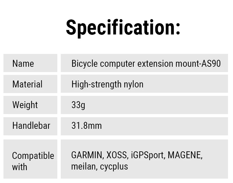 TOWILD AS90 Support de guidon de vélo prolongé Support de phare Support d'ordinateur Support de lampe lanterne Support en fibre
