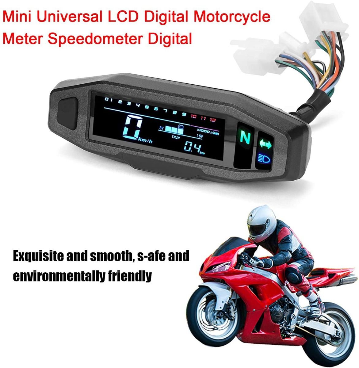 Compteur de vitesse universel moto avec afficheur LCD et installation facile capteur de vitesse haute précision