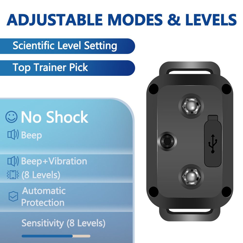 Collier anti-aboiement automatique intelligent pour chien avec modes de dressage réglables, conception étanche et technologie de détection des aboiements