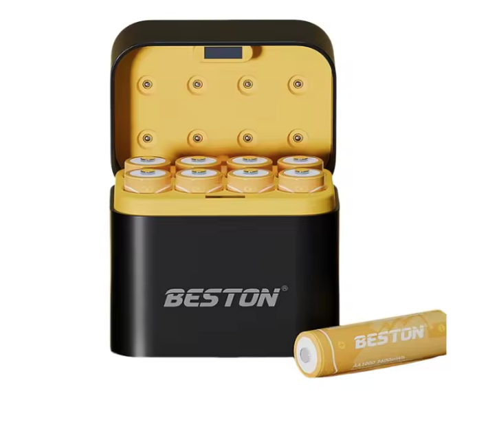 Chargeur intelligent Beston 8 emplacements AA + Piles AA Lithium 3600mWh | Recharge Rapide & Fiable 1.5V