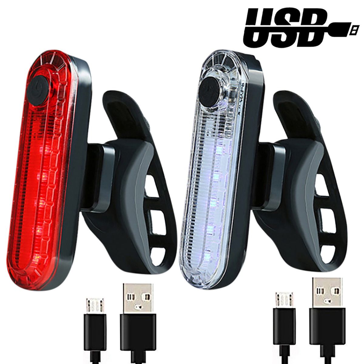 Feu arrière de vélo rechargeable par USB, ultra lumineux, avec technologie LED, design compact pour la sécurité à vélo.