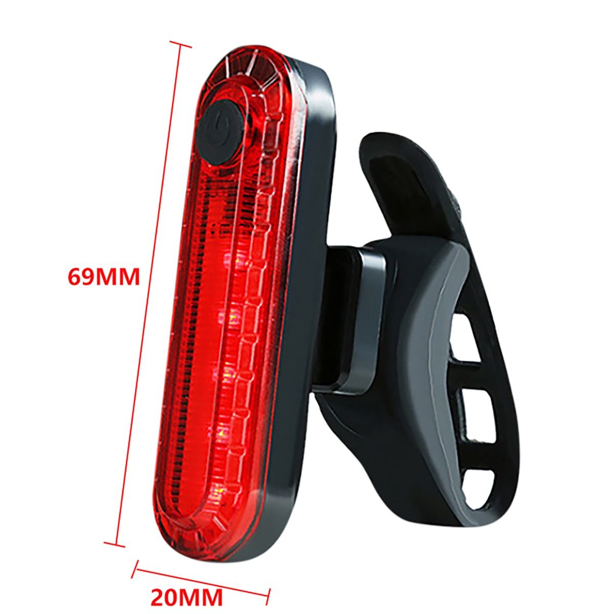 Feu arrière de vélo rechargeable par USB, ultra lumineux, avec technologie LED, design compact pour la sécurité à vélo.