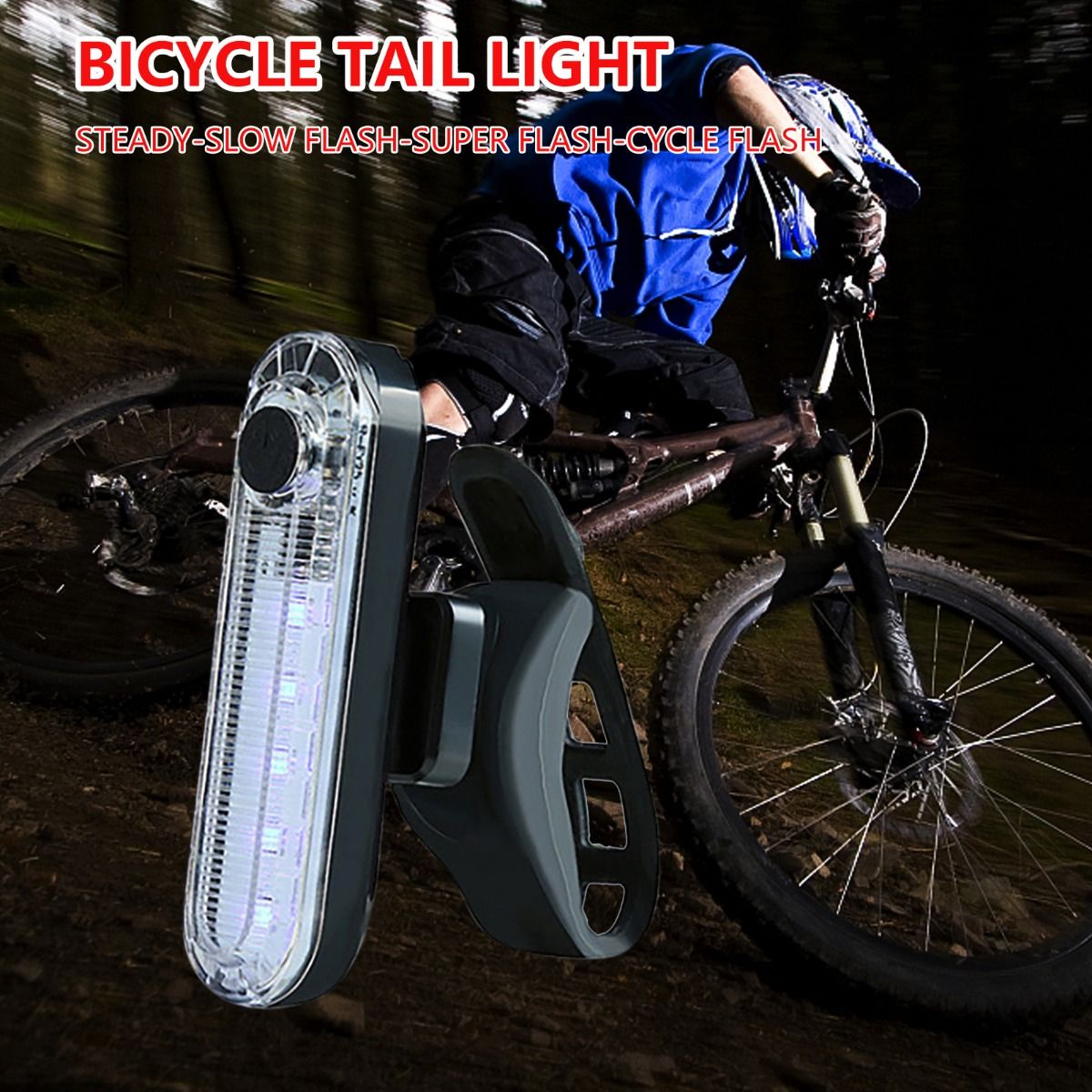 Feu arrière de vélo rechargeable par USB, ultra lumineux, avec technologie LED, design compact pour la sécurité à vélo.