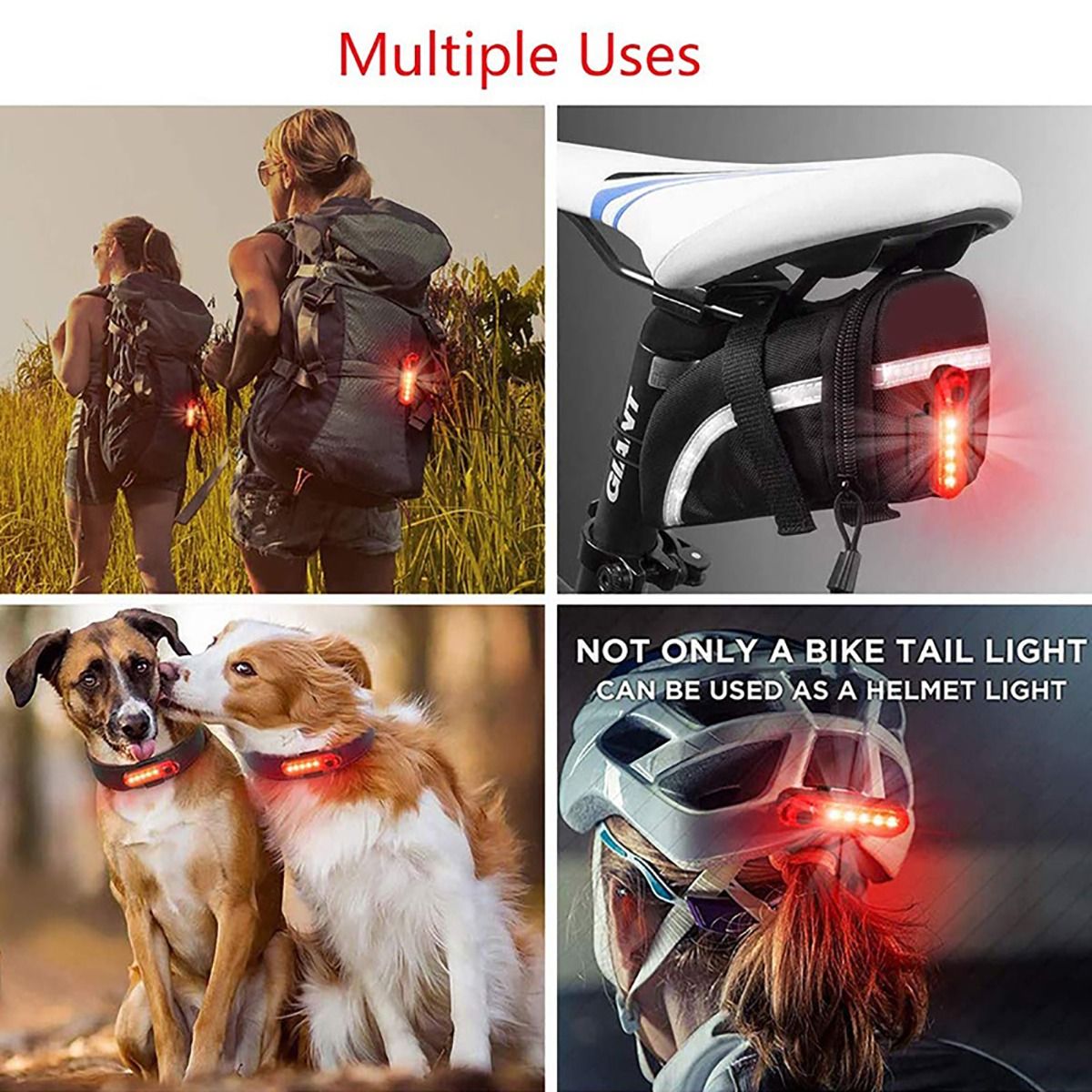 Feu arrière de vélo rechargeable par USB, ultra lumineux, avec technologie LED, design compact pour la sécurité à vélo.