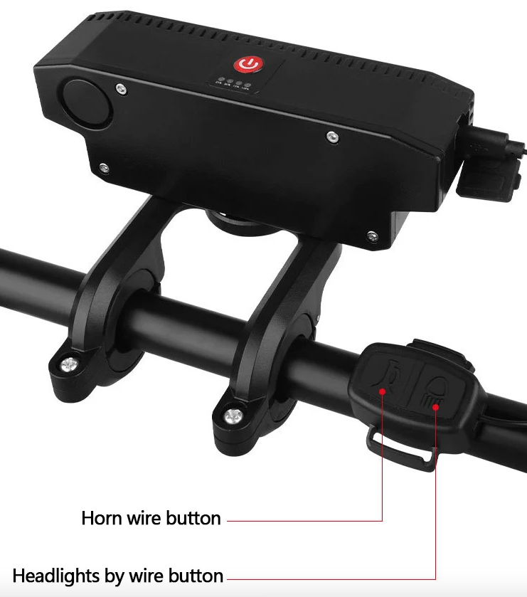 Lampe avant de vélo rechargeable USB avec klaxon cycliste 120 dB, design étanche pour cyclistes et navetteurs urbains