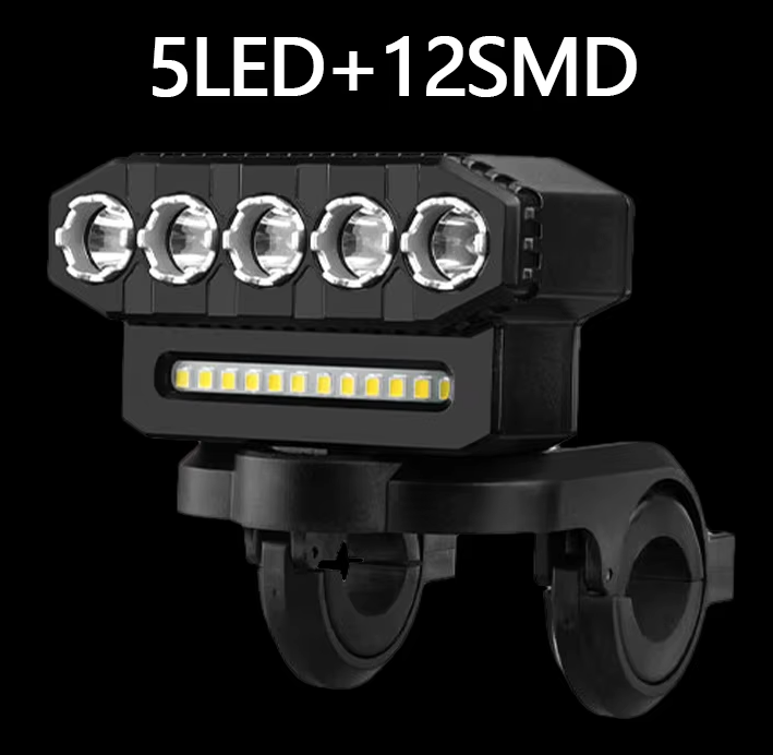 Lampe avant de vélo rechargeable USB avec klaxon cycliste 120 dB, design étanche pour cyclistes et navetteurs urbains