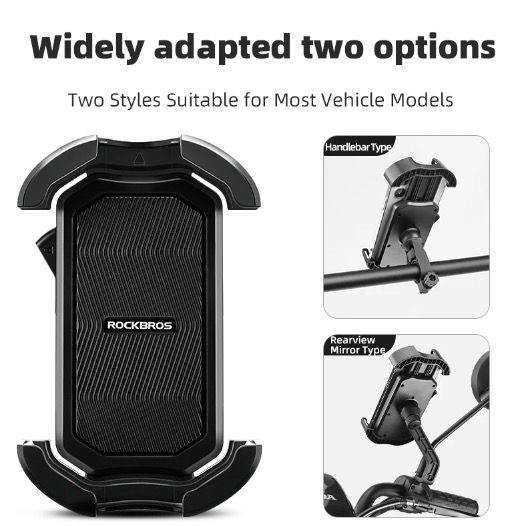 ROCKBROS Support de téléphone vélo sécurisé à rotation 360° antichoc pour 4.7-6.8 pouces pour vélo et VAE aventure