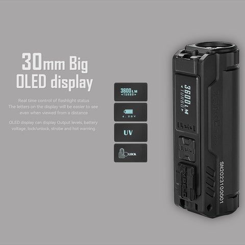 IMALENT BL50 Lampe de poche EDC 3600 Lumens Compacte Rechargeable Type-C avec Écran OLED pour Aventures en Plein Air