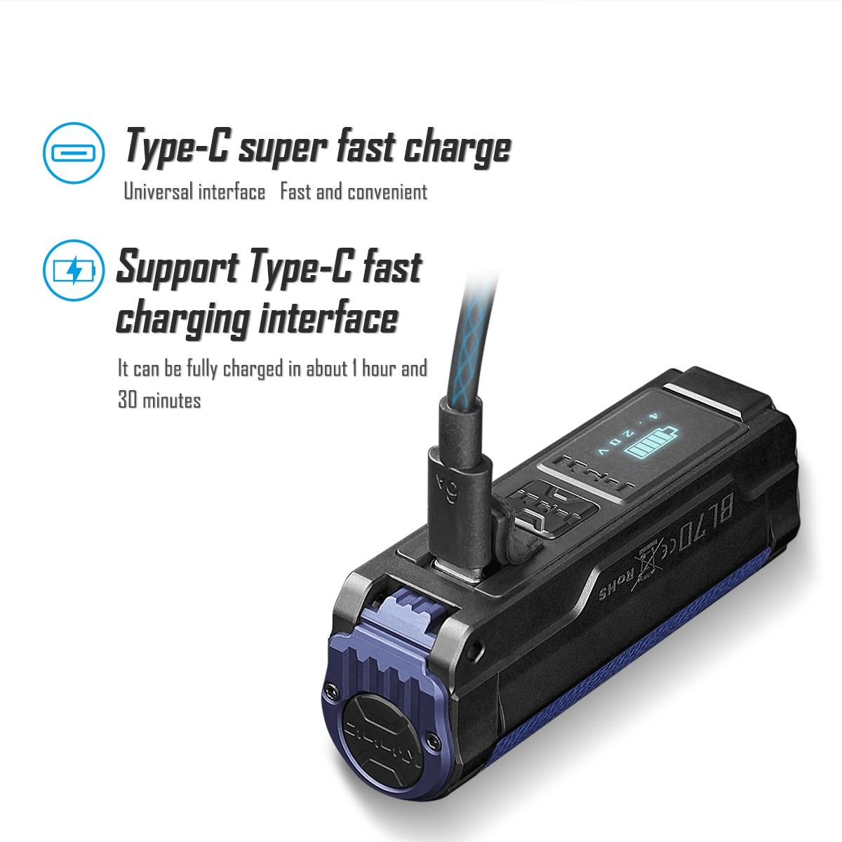 IMALENT BL70, votre Torche LED EDC 6000 Lumens, Rechargeable USB-C, Écran OLED et Lumière Rouge.