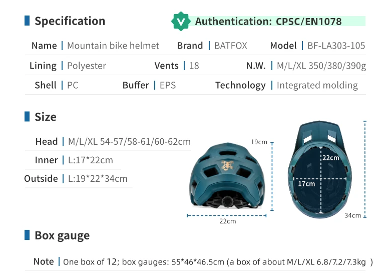 Casque de vélo BATFOX léger et réglable pour hommes et femmes avec technologie In-Mold couleurs vives