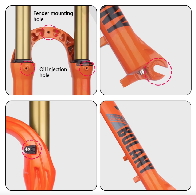 Fourche de VTT Bolany 27,5/29 pouces suspension pneumatique maniabilité optimale pour amateurs de VTT