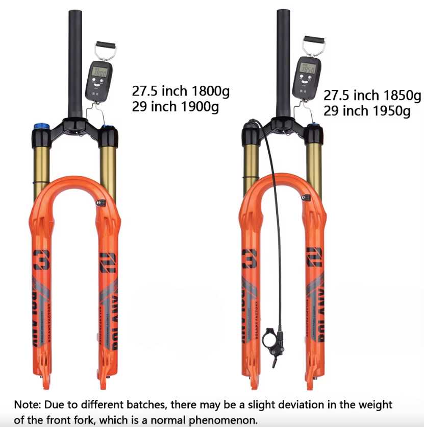Fourche de VTT Bolany 27,5/29 pouces suspension pneumatique maniabilité optimale pour amateurs de VTT