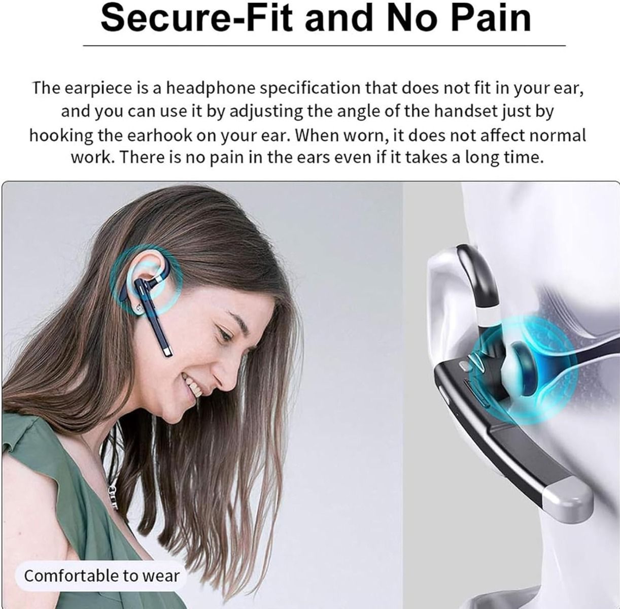 Casque sans fil professionnel avec micro intégré, écouteur antibruit 5.3, écouteur sport mains libres