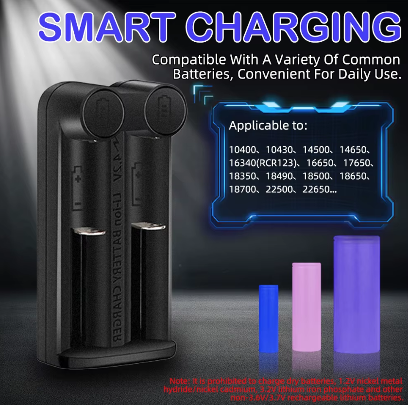 Chargeur de batterie 21700 pour 18650 CR123A 14500 avec technologie MCU intelligente et fonctions de sécurité - Solution efficace