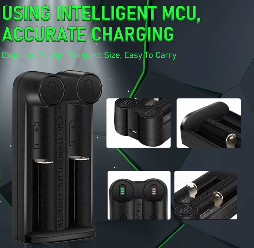 Chargeur de batterie 21700 pour 18650 CR123A 14500 avec technologie MCU intelligente et fonctions de sécurité - Solution efficace