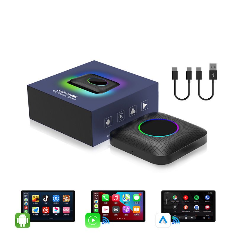 CarlinKit Smart TV Box avec Android 13 filaire vers sans fil CarPlay Ai Box YouTube Netflix Qualcomm 8 cœurs