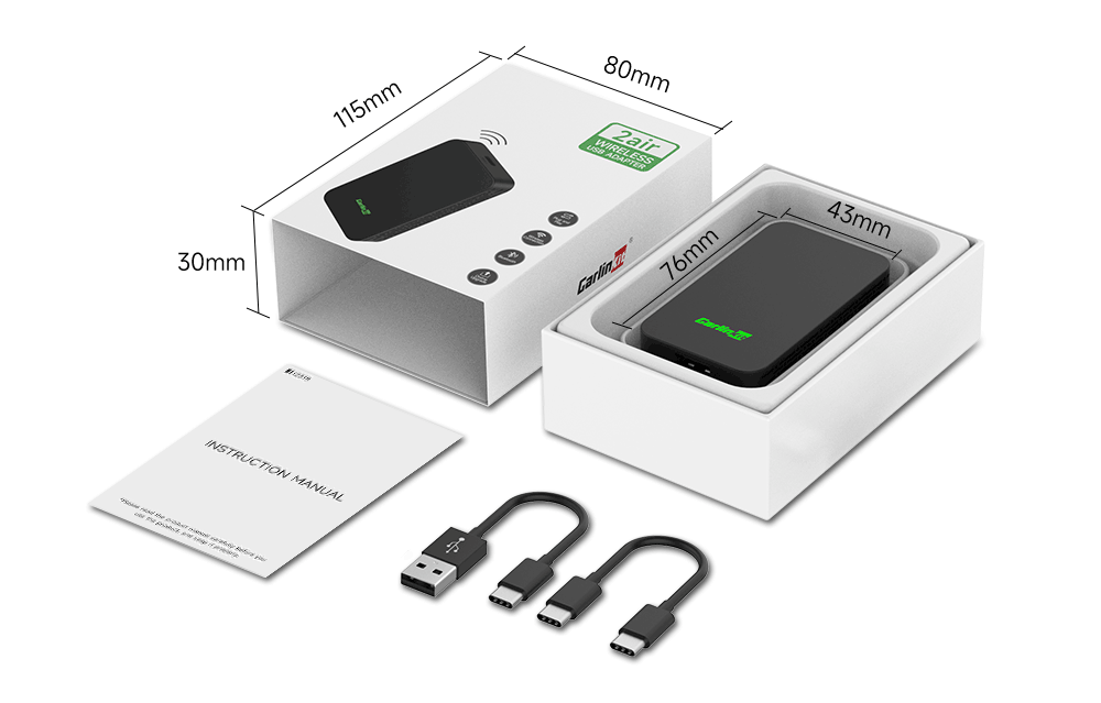 CarlinKit 2air 5.0 Connectivité sans Fil Adaptateur CarPlay et Android Auto Solution Innovante pour Voiture