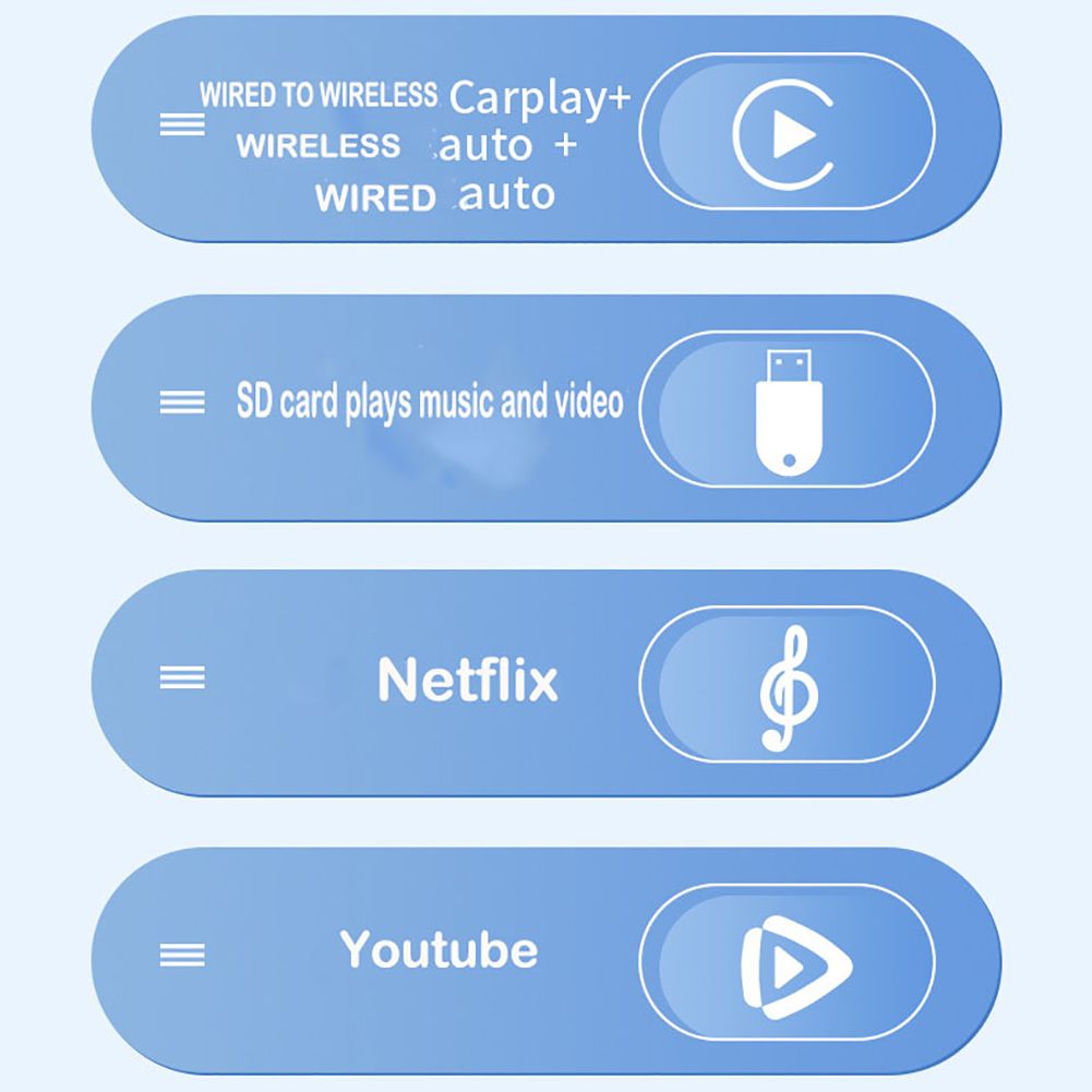 Carplay Box Adaptateur Android Auto sans fil Netflix et YouTube Hub numérique Accessoires auto Bluetooth