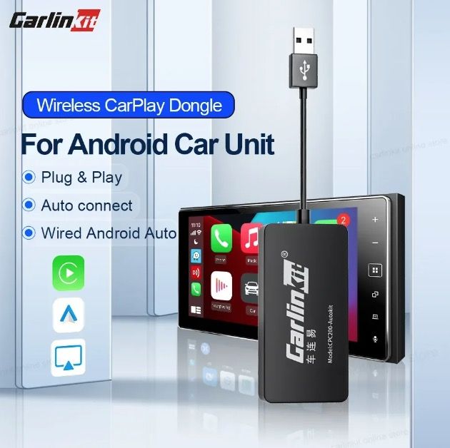 CarlinKit Dongle USB CarPlay Android Auto Connectivité sans fil Installation facile Appels mains libres Musique