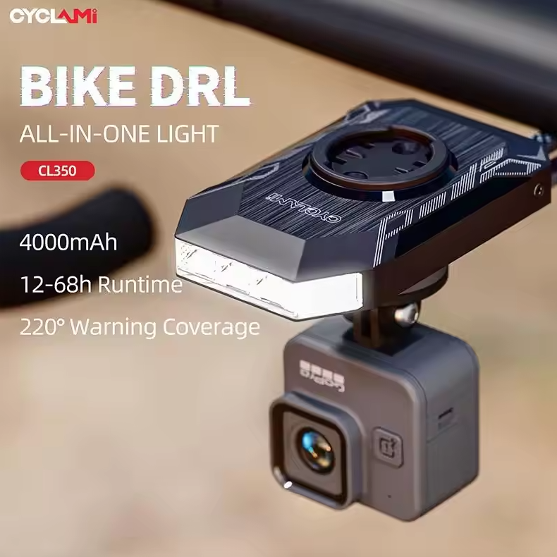 CYCLAMI CL350 Feu avant de vélo 4000mAh avec charge Type-C