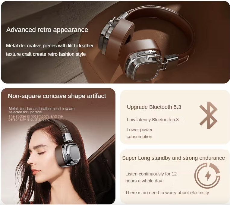 Major III Écouteurs Bluetooth sans fil à serre-tête avec double microphone ENC pour des appels d'une clarté cristalline