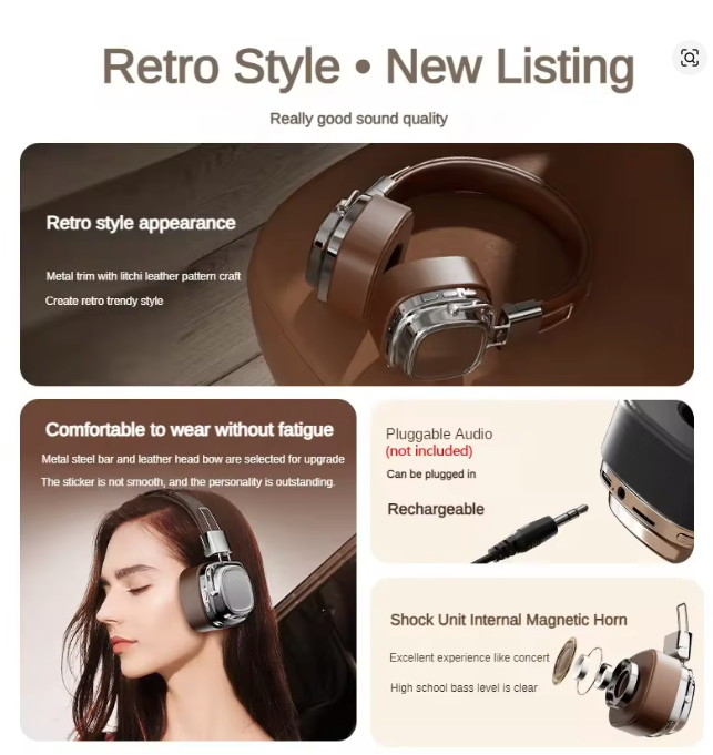 Major III Écouteurs Bluetooth sans fil à serre-tête avec double microphone ENC pour des appels d'une clarté cristalline