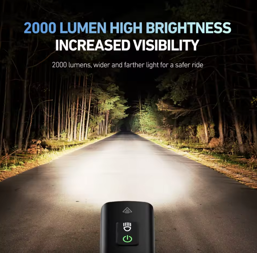CYCLAMI Feu avant de vélo BR2000 Lampe avant pour vélo Type-C VTT Route Lampe haute visibilité pour guidon Éclairage cyclisme