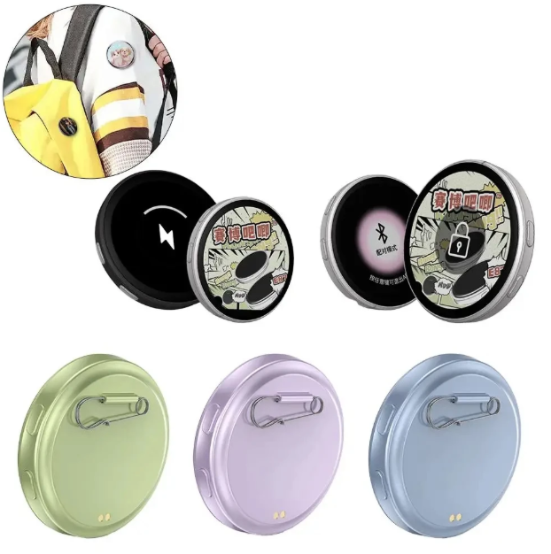 Electronic Badge 1.7-Inch HD Touch Screen Bluetooth 6.0 LED GIF Video Playback