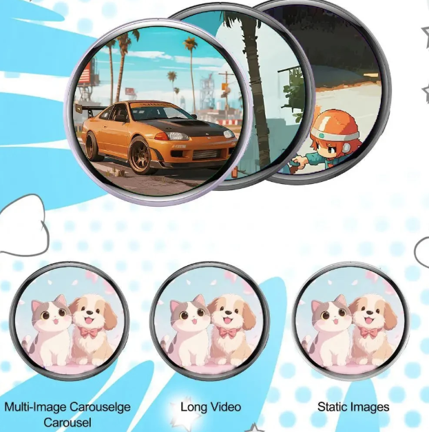 Electronic Badge 1.7-Inch HD Touch Screen Bluetooth 6.0 LED GIF Video Playback