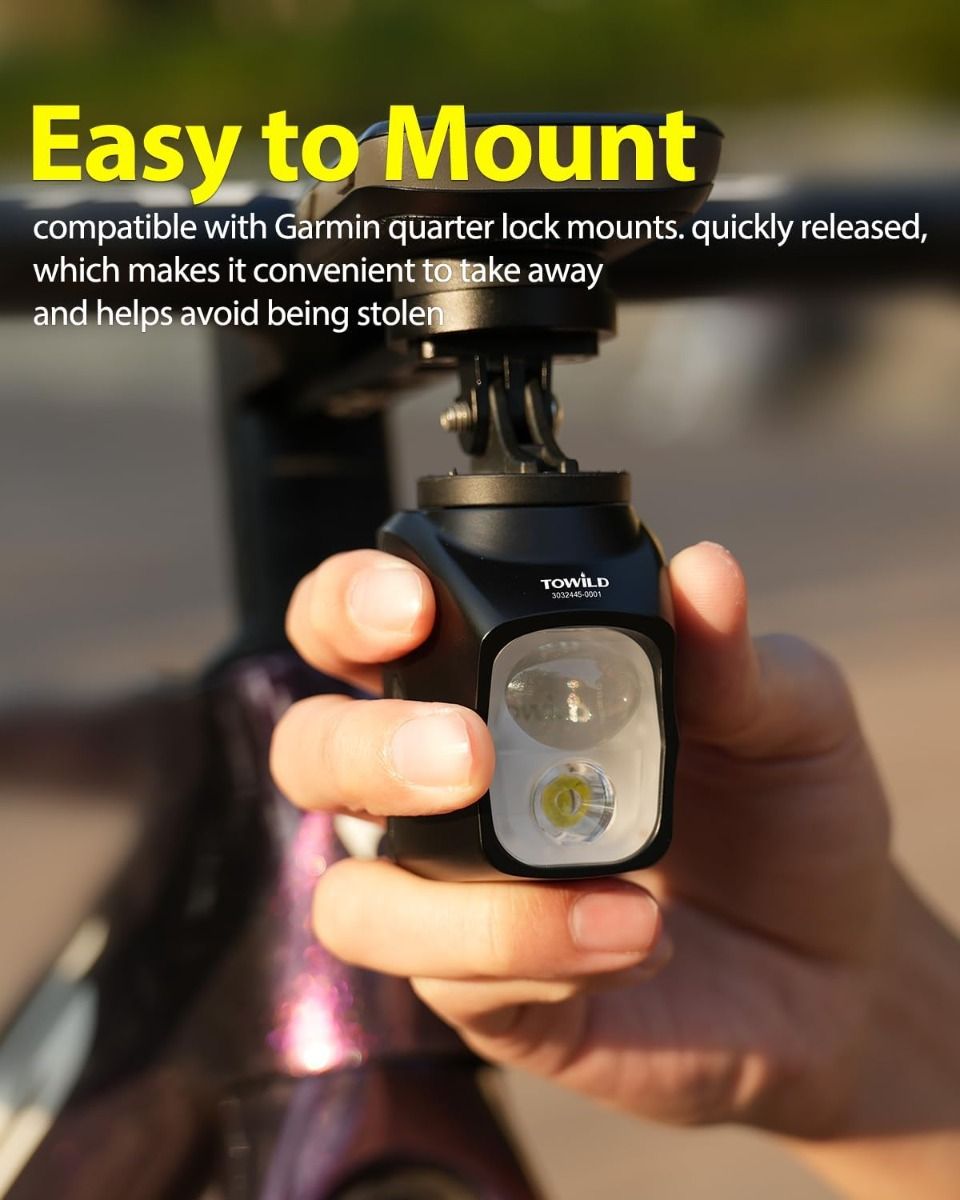 TOWILD DLite 1700 USB Rechargeable, 1900 Lumens - Lampe Vélo Étanche DL1700 pour Cyclisme