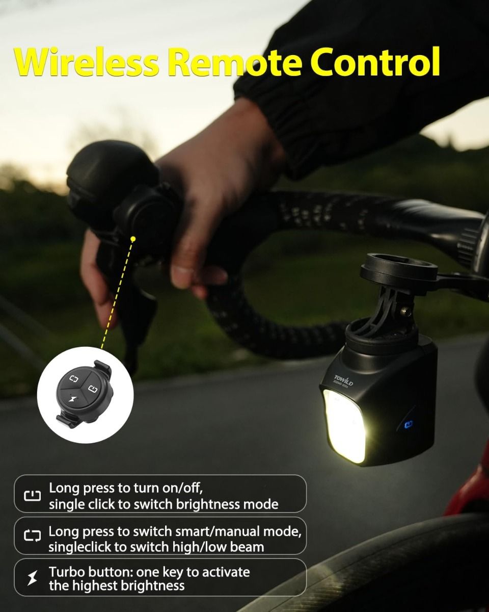 TOWILD DLite 1700 USB Rechargeable, 1900 Lumens - Lampe Vélo Étanche DL1700 pour Cyclisme