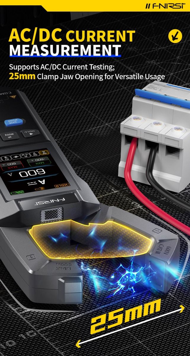 FNIRSI DMC-100 Multimètre Pince Auto Intelligent | Haute Précision AC/DC | Pour Électricien, Bricolage