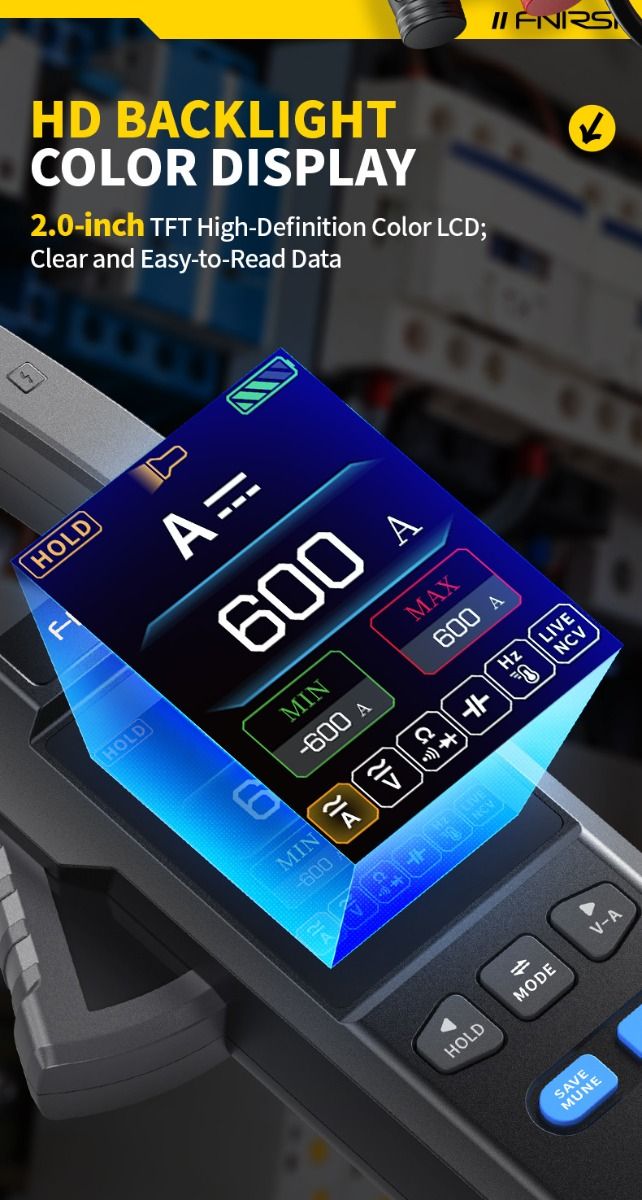 FNIRSI DMC-100 Multimètre Pince Auto Intelligent | Haute Précision AC/DC | Pour Électricien, Bricolage