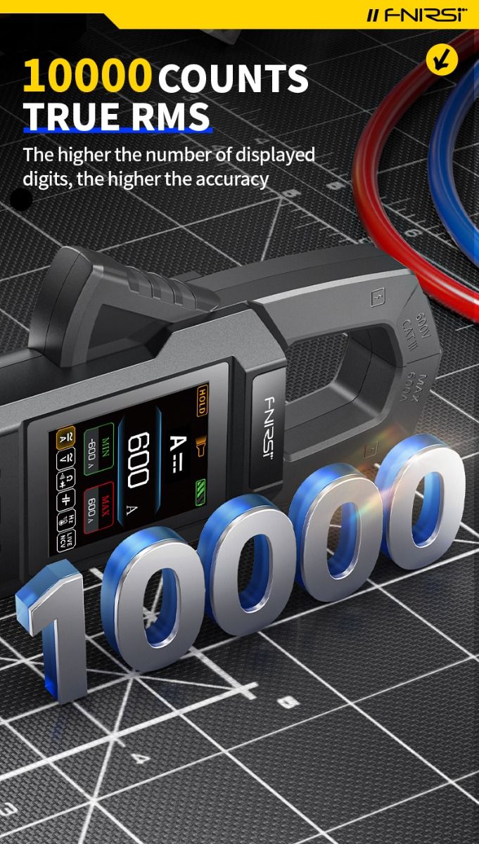 FNIRSI DMC-100 Multimètre Pince Auto Intelligent | Haute Précision AC/DC | Pour Électricien, Bricolage