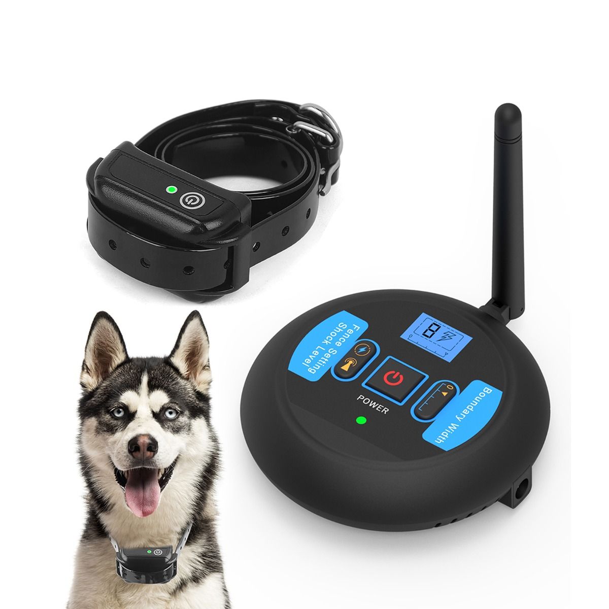Système de clôture électrique sans fil pour chien, collier rechargeable étanche, zone de jeu sécurisée réglable pour chiens, 200 mètres