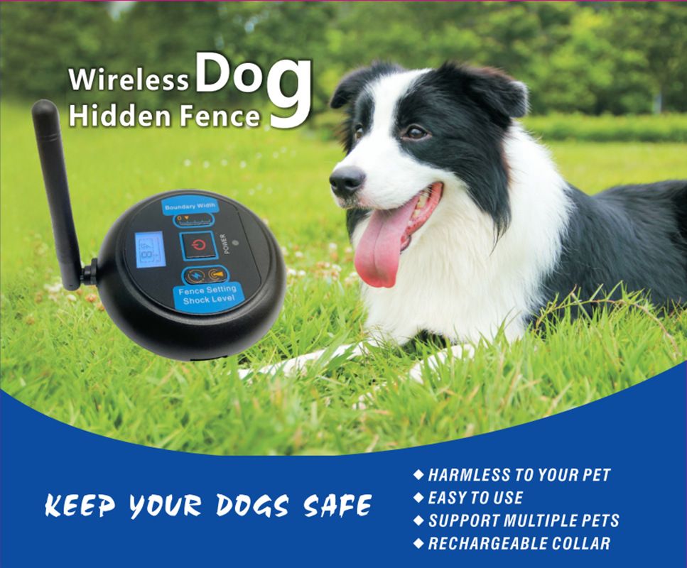 Système de clôture électrique sans fil pour chien, collier rechargeable étanche, zone de jeu sécurisée réglable pour chiens, 200 mètres