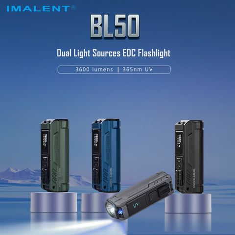 IMALENT BL50 Lampe de poche EDC 3600 Lumens Compacte Rechargeable Type-C avec Écran OLED pour Aventures en Plein Air